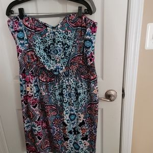 Strapless Dress, Multicolor